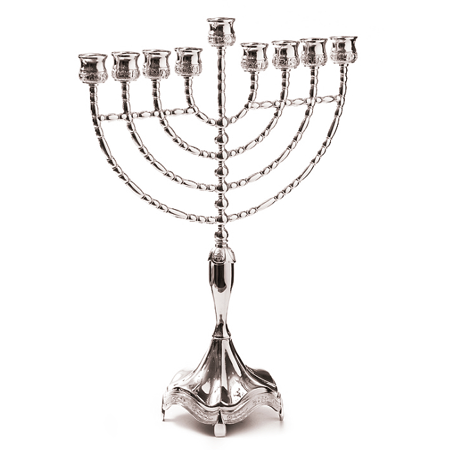 X-Large Silver Plated Hanukkah Menorah